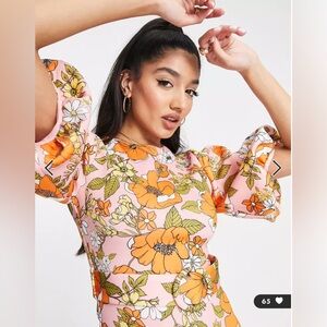 ASOS DESIGN Belted Peplum Retro Minidress